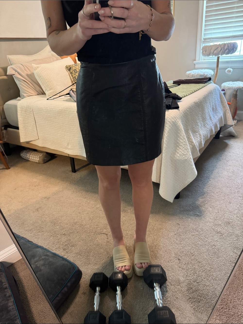 Truth Black Faux Leather Mini Skirt